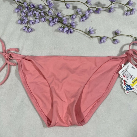 NEW Becca Color Code Side Tie Bikini Bottoms in‎ Peach [SZ Medium ] - Picture 3 of 11